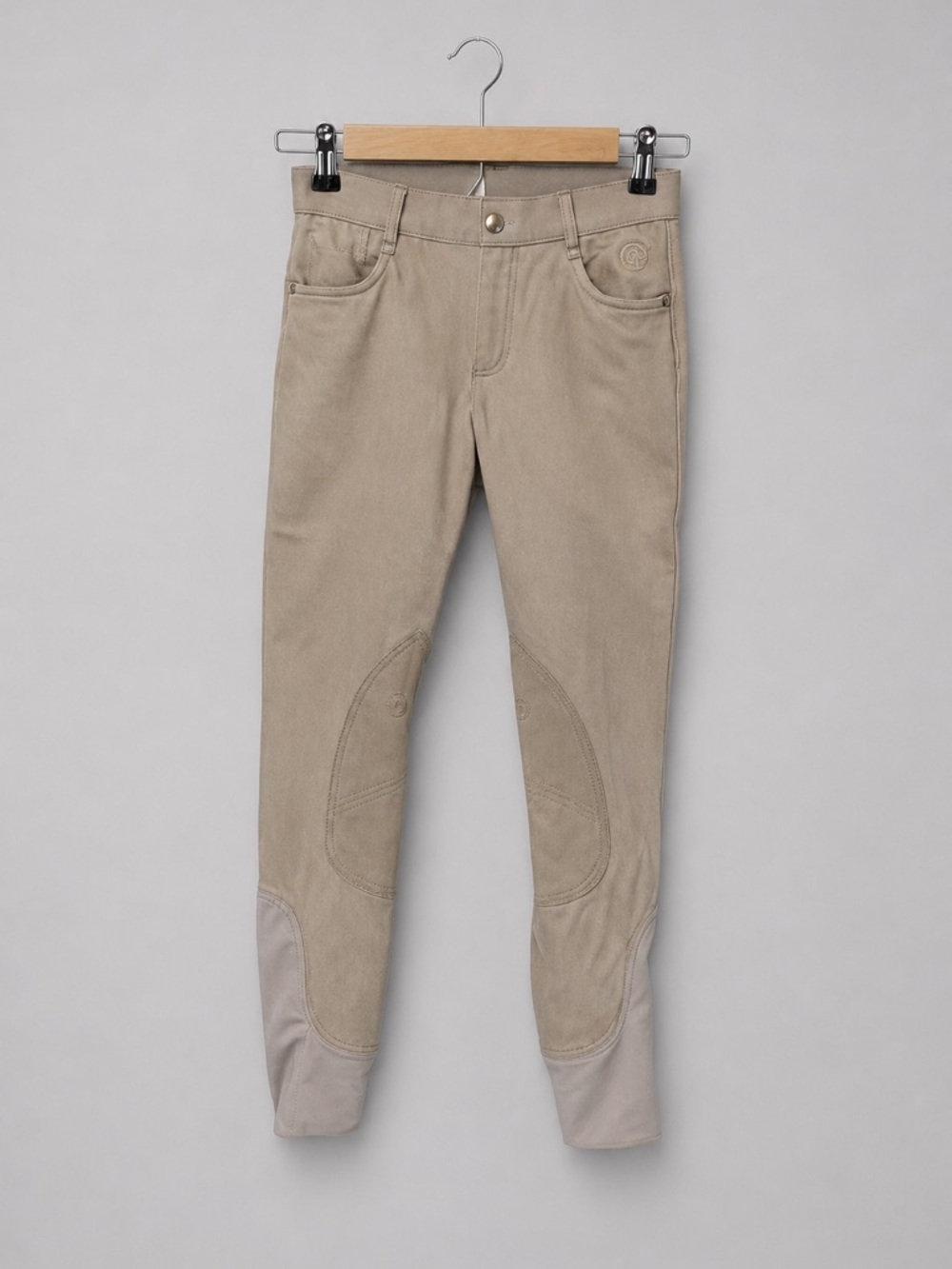 Ovation Riding Breeches – Tan Knee Patch Equestrian Pants
